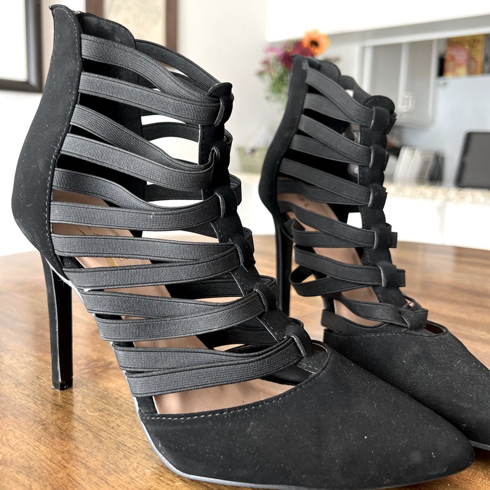 Black heels. Size 9. Worn once, only indoors.
